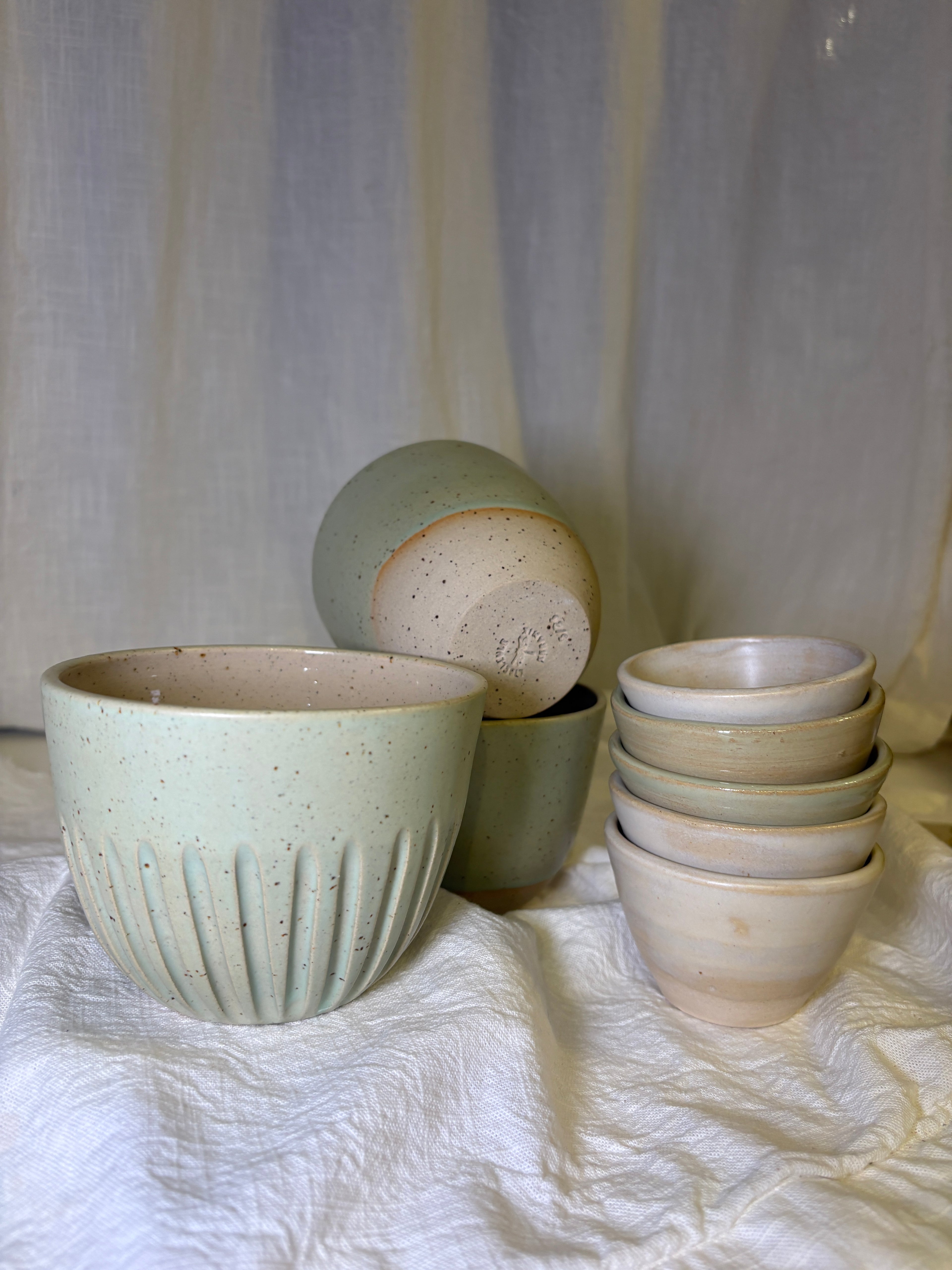 Keramikschale Mint matcha | Handmade Pottery Bowl | Pastellgrüne Müslischale | Mixed & Match Collection 400-500 ml